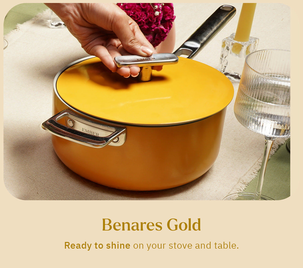 Saucepan 20cm - Benares Gold