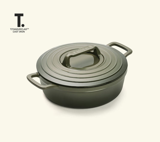 TitaniumClad™  Cast Iron Dutch Oven 27cm - Sage