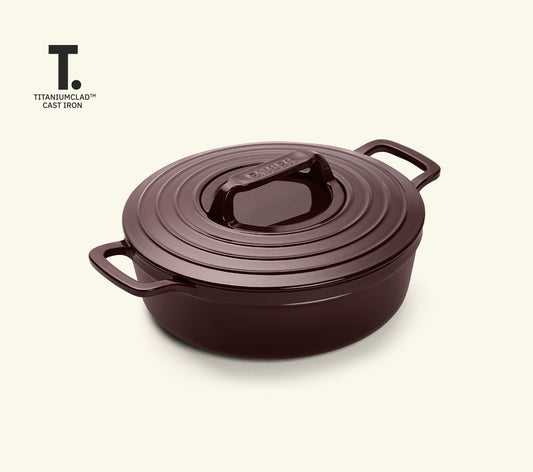 TitaniumClad™  Cast Iron Dutch Oven 27cm - Wine