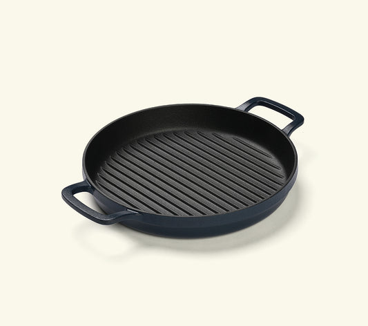 Pre-Seasoned Cast Iron Grill Pan 27cm - Nilgiri Blue