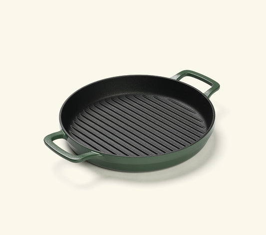 Pre-Seasoned Cast Iron Grill Pan 27cm - Coorg Green