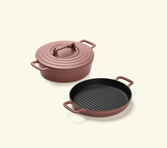 Pre-seasoned Cast Iron Duo - Jaipur Terracotta