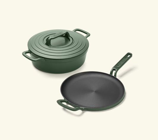 Pre-seasoned Cast Iron Duo - Coorg Green