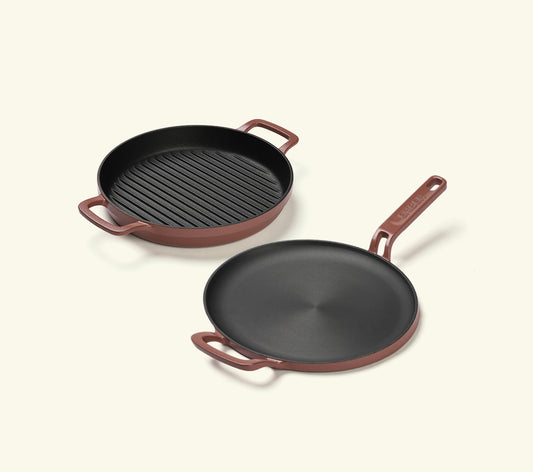 Pre-seasoned Cast Iron Duo - Jaipur Terracotta