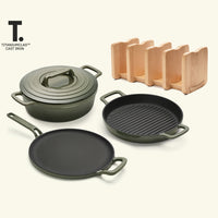 Cast Iron Trio with Storage - Sage