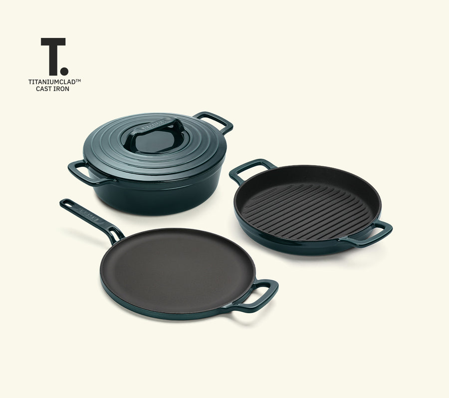 TitaniumClad™ Cast Iron Trio - Teal