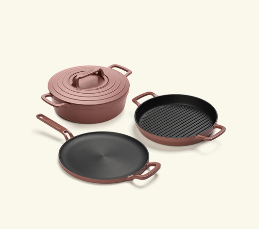 Pre-Seasoned Cast Iron Trio - Jaipur Terracotta
