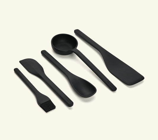 Set of 5 (Ladle, Brush, Flip, Stir, Scrape) - Black