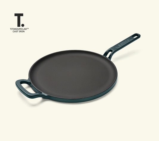 TitaniumClad™  Cast Iron Tawa 27cm - Teal