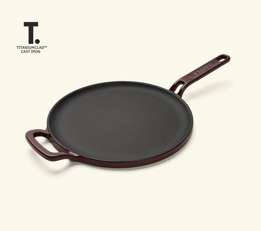 TitaniumClad™  Cast Iron Tawa 27cm - Wine