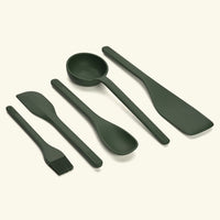 Set of 5 (Ladle, Brush, Flip, Stir, Scrape) - Coorg Green