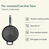 Pre-Seasoned Tawa 27 cm - Nilgiri Blue