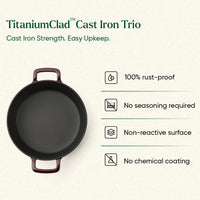TitaniumClad™ Cast Iron Trio - Wine