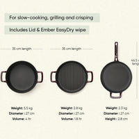 TitaniumClad™ Cast Iron Trio - Wine