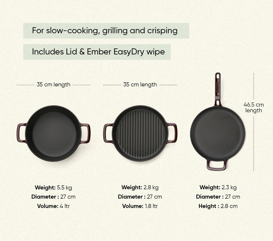 TitaniumClad™ Cast Iron Trio - Wine