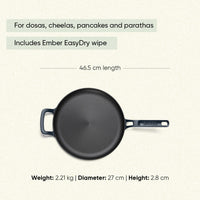 Pre-Seasoned Tawa 27 cm - Nilgiri Blue