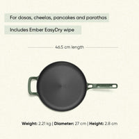 Pre-Seasoned Tawa 27 cm - Coorg Green