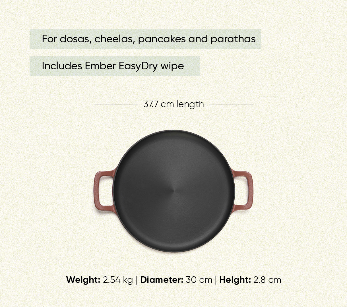 Pre-Seasoned Tawa 30 cm - Jaipur Terracotta