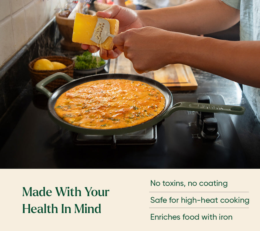 Pre-Seasoned Tawa 27 cm - Coorg Green