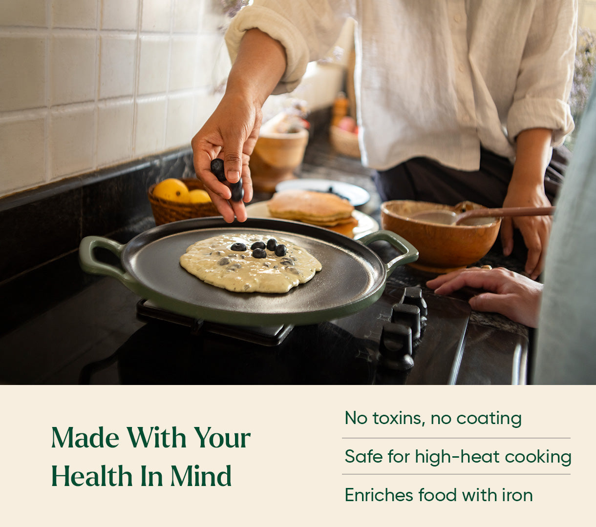 Pre-Seasoned Tawa 30 cm - Coorg Green