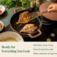 Pre-Seasoned Cast Iron Grill Pan 27cm - Jaipur Terracotta