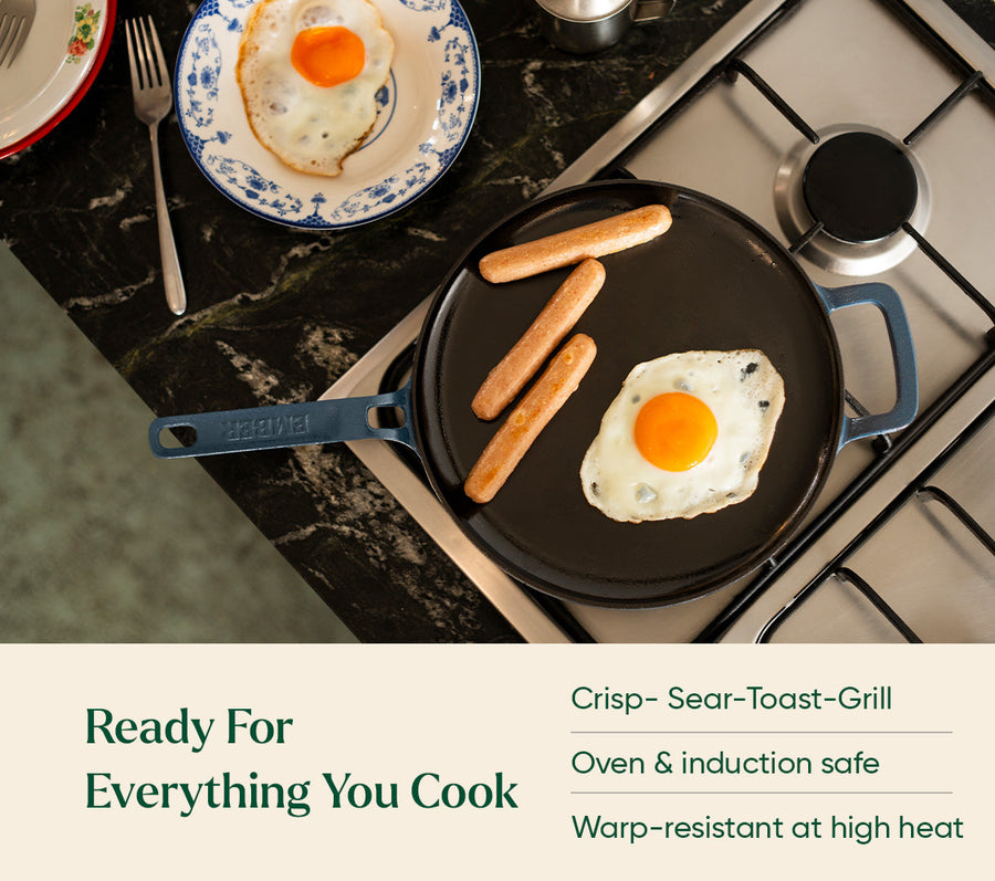 Pre-Seasoned Tawa 27 cm - Nilgiri Blue