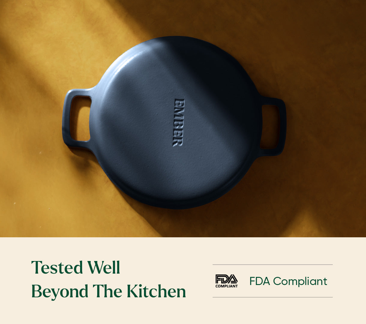 Pre-Seasoned Cast Iron Grill Pan 27cm - Nilgiri Blue