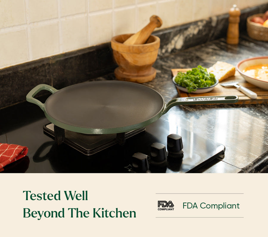 Pre-Seasoned Tawa 27 cm - Coorg Green