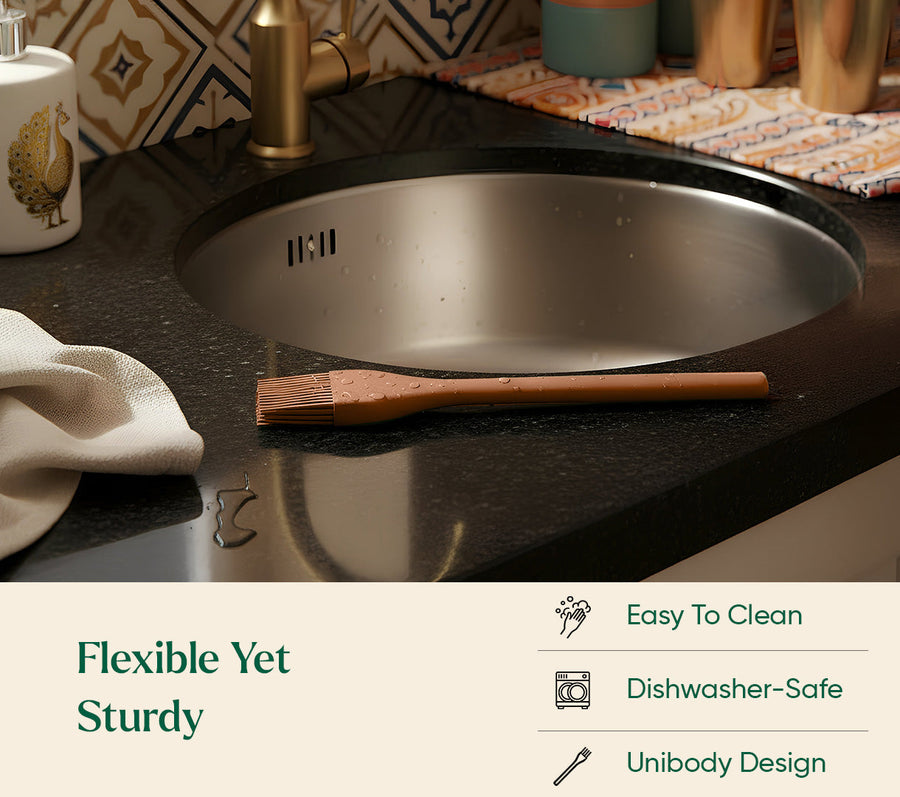 Set of 7 (Ladle, Brush, Flip, Stir, Scrape, Tong, Fish Spatula) - Jaipur Terracotta