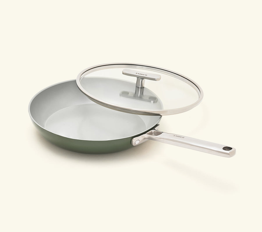 Frypan 24cm with glass lid - Coorg Green