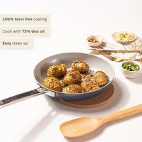 Frypan 24cm with glass lid - Nilgiri Blue