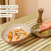 Frypan 24cm with glass lid - Jaipur Terracotta