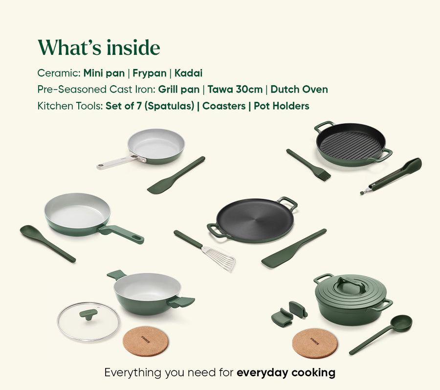 The Ember Kitchen Set - Coorg Green