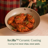 Frypan 24cm with glass lid - Jaipur Terracotta