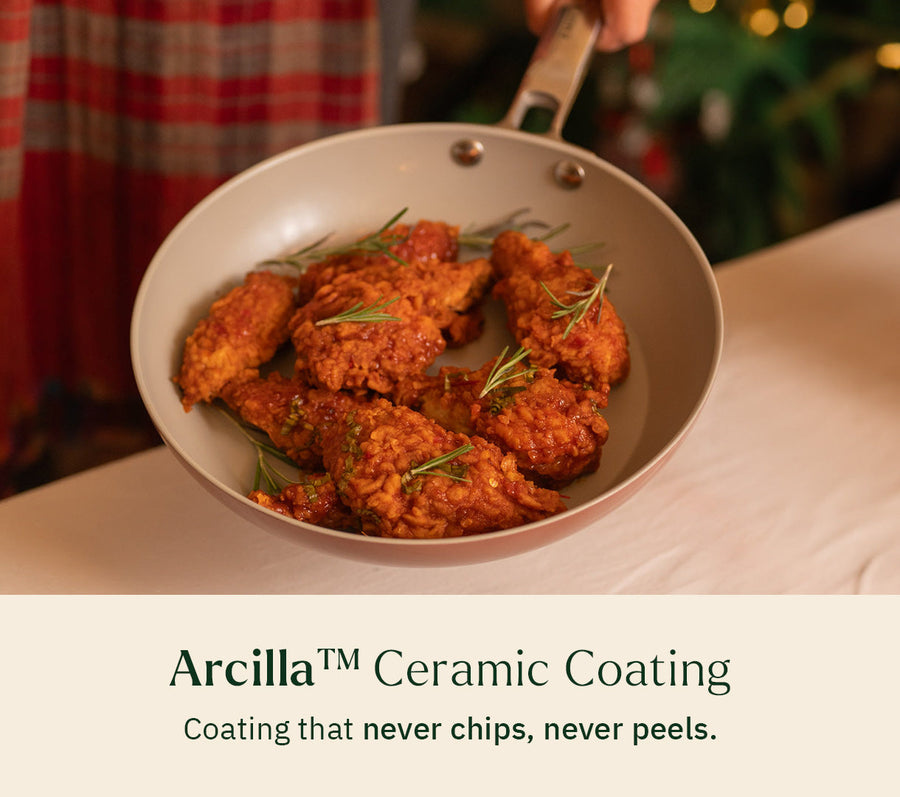 Frypan 24cm with glass lid - Jaipur Terracotta