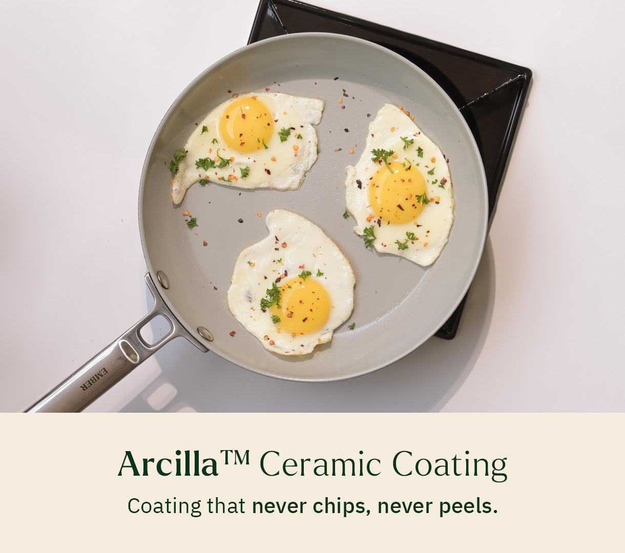 Frypan 24cm with glass lid - Himalayan Mist