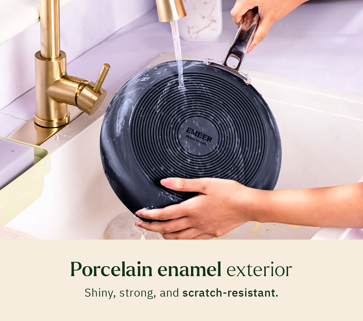 Frypan 24cm with glass lid - Nilgiri Blue