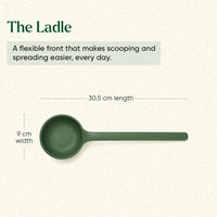 Set of 7 (Ladle, Brush, Flip, Stir, Scrape, Tong, Fish Spatula) - Coorg Green