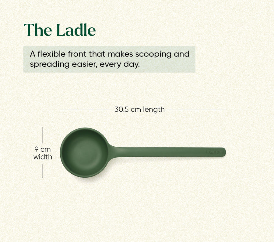 Set of 5 (Ladle, Brush, Flip, Stir, Scrape) - Coorg Green