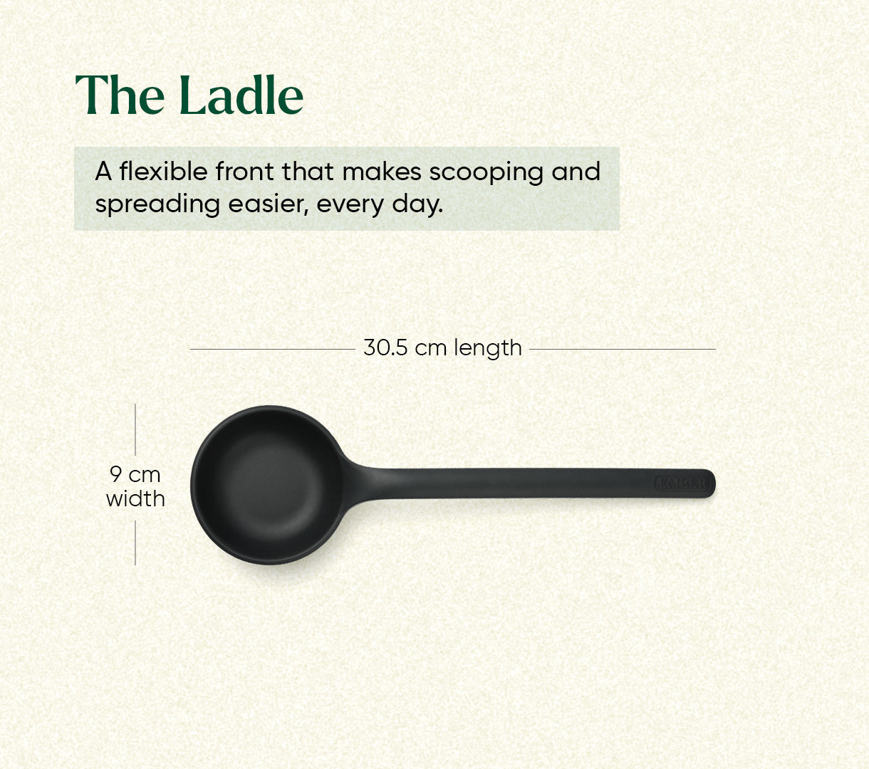 Set of 5 (Ladle, Brush, Flip, Stir, Scrape) - Black