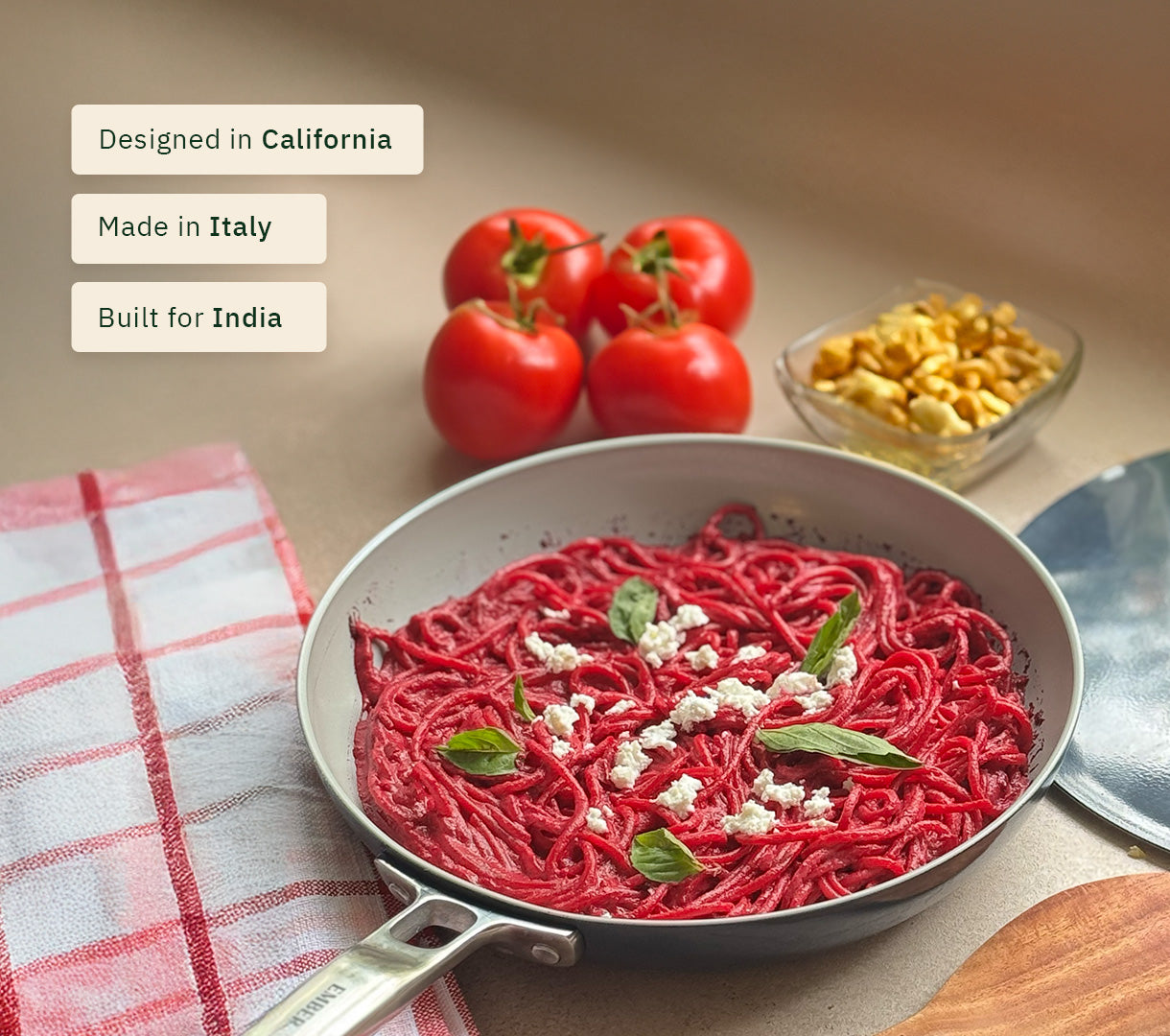 Frypan 24cm with glass lid - Nilgiri Blue