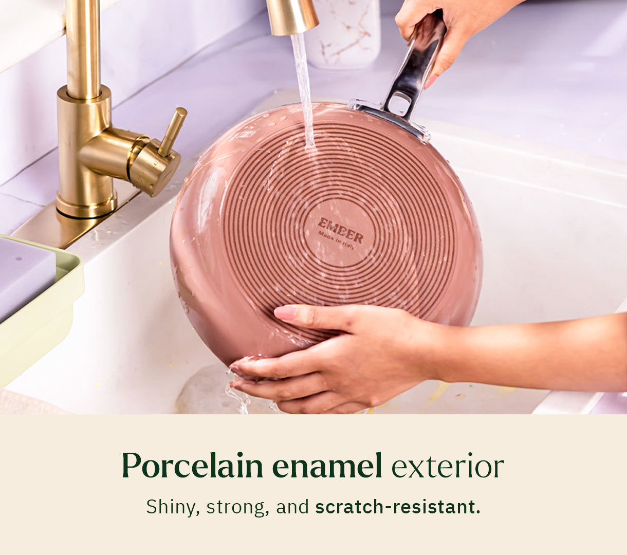 Frypan 24cm with glass lid - Jaipur Terracotta