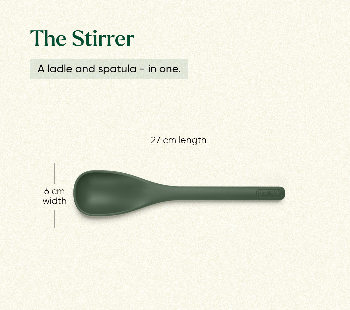 Set of 5 (Ladle, Brush, Flip, Stir, Scrape) - Coorg Green