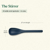 Set of 7 (Ladle, Brush, Flip, Stir, Scrape, Tong, Fish Spatula) - Nilgiri Blue