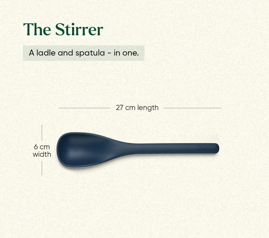 Set of 7 (Ladle, Brush, Flip, Stir, Scrape, Tong, Fish Spatula) - Nilgiri Blue