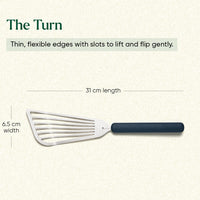 Set of 7 (Ladle, Brush, Flip, Stir, Scrape, Tong, Fish Spatula) - Nilgiri Blue