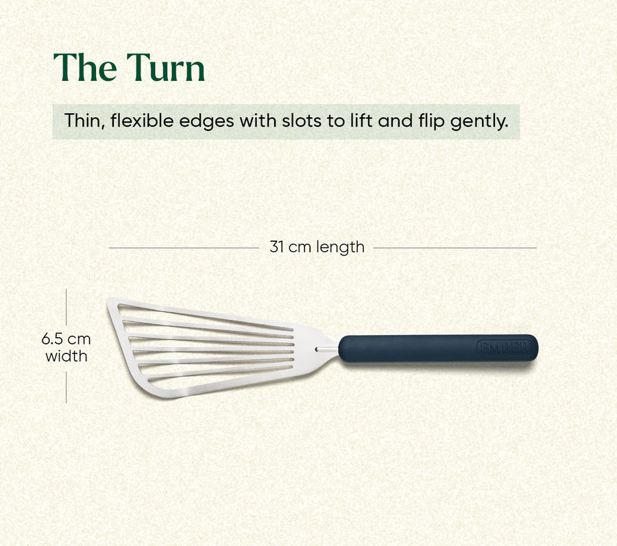 Set of 7 (Ladle, Brush, Flip, Stir, Scrape, Tong, Fish Spatula) - Nilgiri Blue