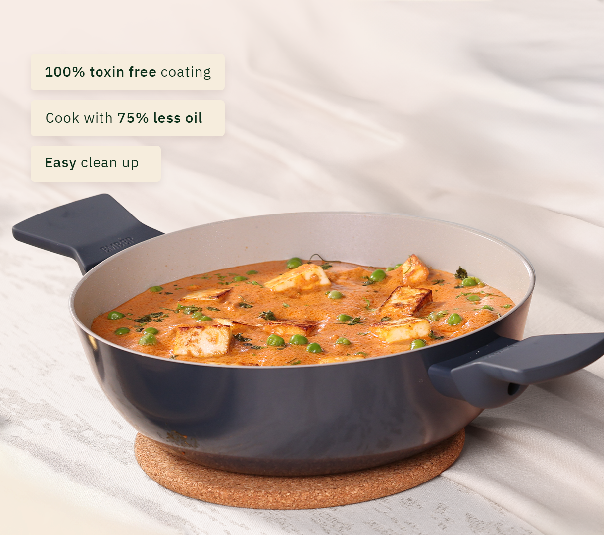 Everyday Cookware Trio with glass lid - Nilgiri Blue