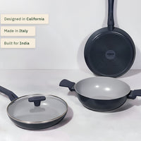Everyday Cookware Trio with glass lid - Nilgiri Blue