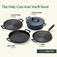 Pre-Seasoned Tawa 27 cm - Nilgiri Blue